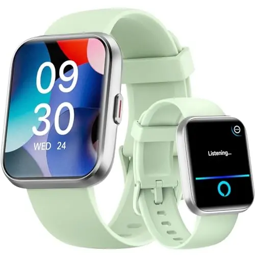 Fitpolo erkaklar/ayollar uchun aqlli soatlar, 1,8 dyuymli Alexa o'rnatilgan fitnes treker soati Bluetooth qo'ng'iroqlari, IP68 suv o'tkazmaydigan, yurak urishi/uyqu/SpO2/Stress monitori, Android va iPhone uchun 110 sport rejimi - 1