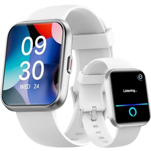 Fitpolo erkaklar/ayollar uchun aqlli soatlar, 1,8 dyuymli Alexa o'rnatilgan fitnes treker soati Bluetooth qo'ng'iroqlari, IP68 suv o'tkazmaydigan, yurak urishi/uyqu/SpO2/stress monitoringi, Android va iPhone uchun 110 sport rejimi - 1