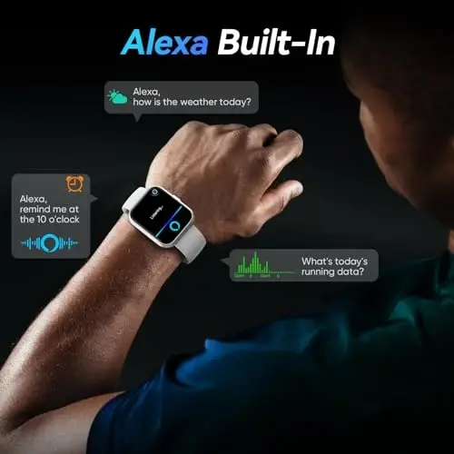 Fitpolo erkaklar/ayollar uchun aqlli soatlar, 1,8 dyuymli Alexa o'rnatilgan fitnes treker soati Bluetooth qo'ng'iroqlari, IP68 suv o'tkazmaydigan, yurak urishi/uyqu/SpO2/stress monitoringi, Android va iPhone uchun 110 sport rejimi - 3
