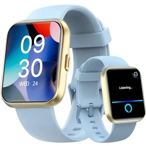 Fitpolo erkaklar/ayollar uchun aqlli soatlar, 1,8 dyuymli Alexa o'rnatilgan fitnes treker soati Bluetooth qo'ng'iroqlari, IP68 suv o'tkazmaydigan, yurak urishi/uyqu/SpO2/Stress monitoringi, Android va iPhone uchun 110 sport rejimi 