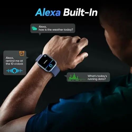 Fitpolo erkaklar/ayollar uchun aqlli soatlar, 1,8 dyuymli Alexa o'rnatilgan fitnes trekeri Bluetooth qo'ng'iroqlari, IP68 suv o'tkazmaydigan, yurak urishi/uyqu/SpO2/Stress monitoringi, Android va iPhone uchun 110 sport rejimi - 3