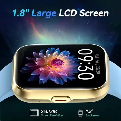 Fitpolo Smart Watches for Men/Women, 1.8'' Alexa Built-in Fitness Tracker Watch with Bluetooth Calls, IP68 Waterproof, Heart Rate/Sleep/SpO2/Stress Monitor, 110 Sport Modes for Android & iPhone - FITPOLO (1)