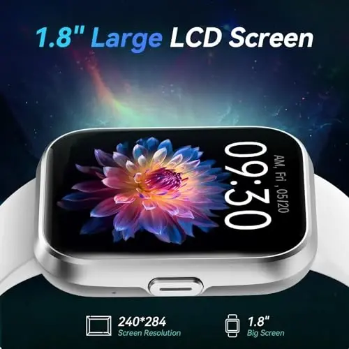 Fitpolo Smart Watches for Men/Women, 1.8'' Alexa Built-in Fitness Tracker Watch with Bluetooth Calls, IP68 Waterproof, Heart Rate/Sleep/SpO2/Stress Monitor, 110 Sport Modes for Android & iPhone - FITPOLO (1)