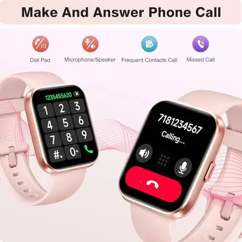 Fitpolo Smart Watches for Women Android iPhone, 1.8'' Women Smartwatch with Alexa Built-in, Bluetooth Calls, IP68 Waterproof, 7 Days Battery, Heart Rate/Sleep/SpO2 Monitor, 110 Sports Mode - 3