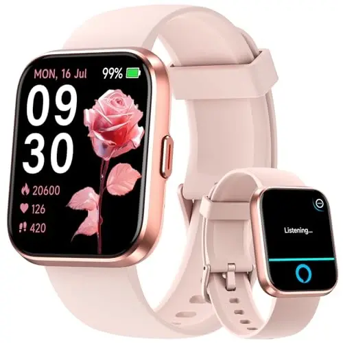 Fitpolo Smart Watches for Women Android iPhone, 1.8'' Women Smartwatch with Alexa Built-in, Bluetooth Calls, IP68 Waterproof, 7 Days Battery, Heart Rate/Sleep/SpO2 Monitor, 110 Sports Mode - 2