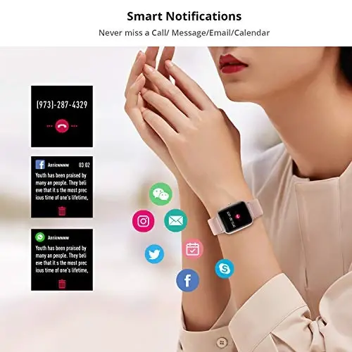 Fitpolo Smart Watch for Women,1.8” Touchscreen, Bluetooth Call, Alexa Built-in,24/7 Heart Rate SpO2 Monitor,Step Counting,Sleep Tracking, IP68 Waterproof Fitness Tracker Watch for Android iPhone - 3