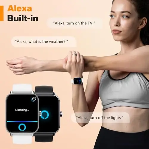 Fitpolo Smart Watch for Men Women,1.8” Touchscreen, Bluetooth Call, Alexa Built-in,24/7 Heart Rate,SpO2 Monitor,Step Counting,Sleep Tracking, IP68 Waterproof Fitness Tracker Watch for Android iPhone - 2