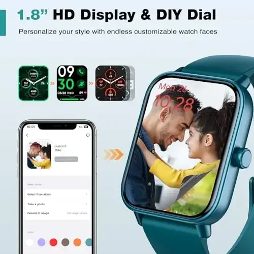 Fitpolo Smart Watch for Men Women,1.8” Touchscreen, Bluetooth Call, Alexa Built-in,24/7 Heart Rate,SpO2 Monitor,Step Counting,Sleep Tracking, IP68 Waterproof Fitness Tracker Watch for Android iPhone - 4