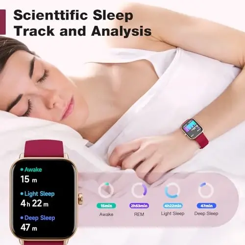 Fitpolo Smart Watch for Women, 1.8” Touchscreen, Bluetooth Call, Alexa Built-in, 24/7 Heart Rate SpO2 Monitor, Step Counting, Sleep Tracking, IP68 Waterproof Fitness Tracker Watch for Android iPhone - 6