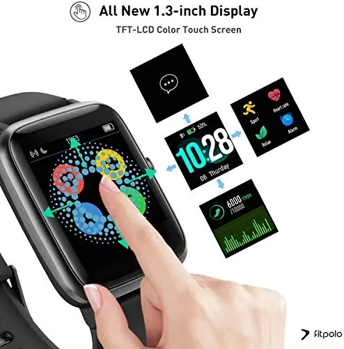 Fitpolo Smart Watch for Women,1.8” Touchscreen, Bluetooth Call, Alexa Built-in,24/7 Heart Rate SpO2 Monitor,Step Counting,Sleep Tracking, IP68 Waterproof Fitness Tracker Watch for Android iPhone - 5