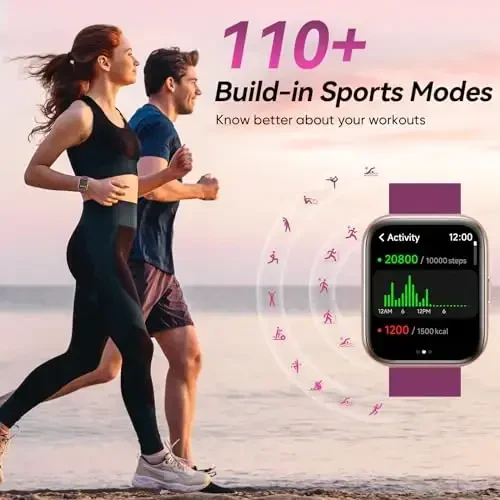 Fitpolo Smart Watches for Men/Women, 1.8'' Alexa Built-in Fitness Tracker Watch with Bluetooth Calls, IP68 Waterproof, Heart Rate/Sleep/SpO2/Stress Monitor, 110 Sport Modes for Android & iPhone - 6