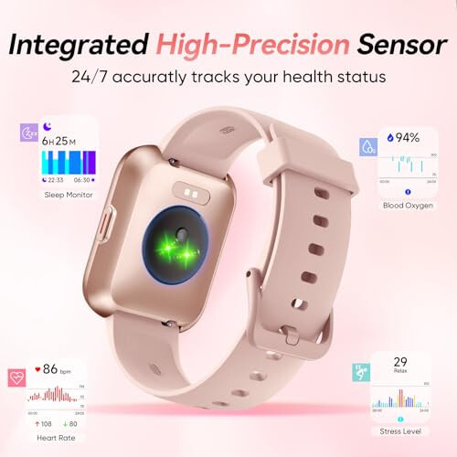 Fitpolo Smart Watches for Women, 1.8'' Alexa Built-in Fitness Tracker Watch with Bluetooth Calls, IP68 Waterproof, Heart Rate/Sleep/SpO2 Monitor, 110 Sports Modes Compatible with Android & iPhone - 12