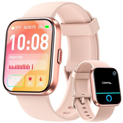 Fitpolo Smart Watches for Women, 1.8'' Alexa Built-in Fitness Tracker Watch with Bluetooth Calls, IP68 Waterproof, Heart Rate/Sleep/SpO2 Monitor, 110 Sports Modes Compatible with Android & iPhone - 1