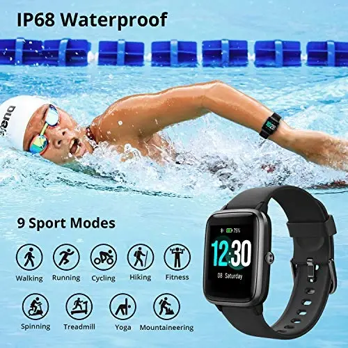 Fitpolo Yurak urish tezligini kuzatuvchi fitnes trekeri, Smart Watch 1,8 dyuymli rangli sensorli ekran IP68 suvga chidamli qadam kaloriyalari hisoblagichi Uyquni kuzatish Pedometr Soatlari Ayollar uchun faollik trekeri - 3