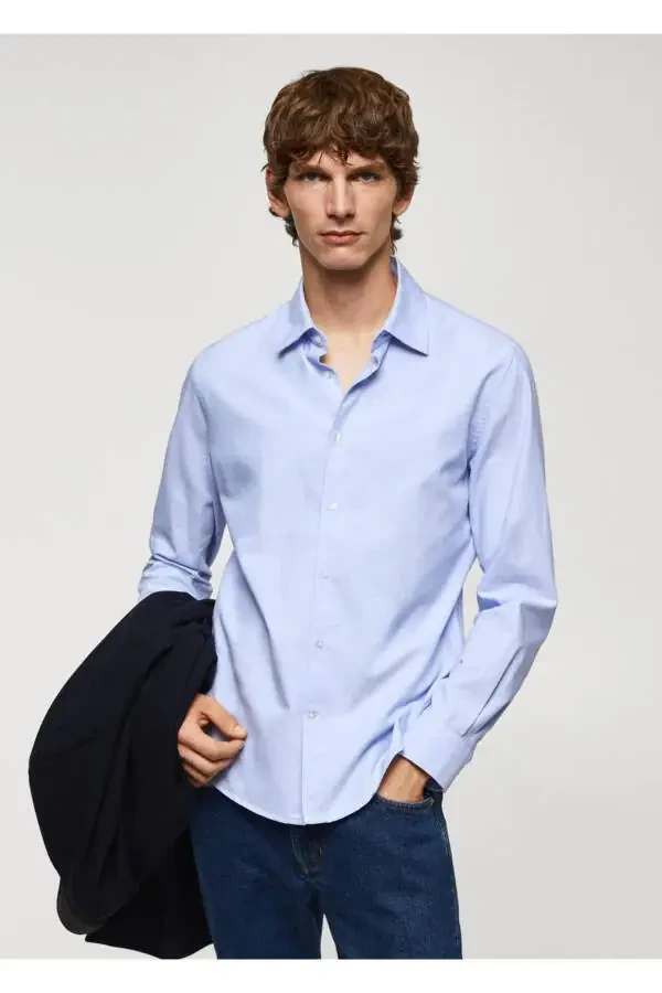 Fitted cotton Oxford shirt - 1