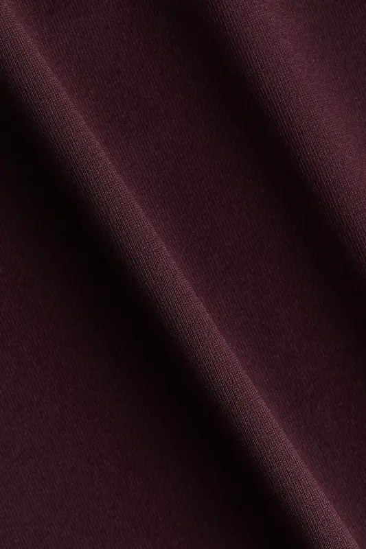 Fitted Microfiber T-Shirt - Burgundy - 5