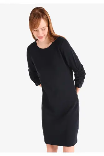 Fitted, navy blue women's dress. - 5