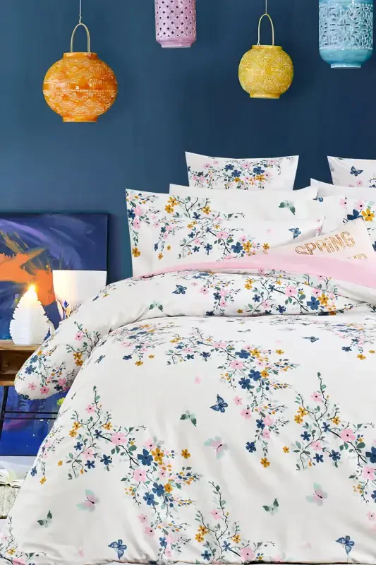 Fitted Sheet Duvet Cover Set Double Size jungle Pink-Jungle Pink - 2