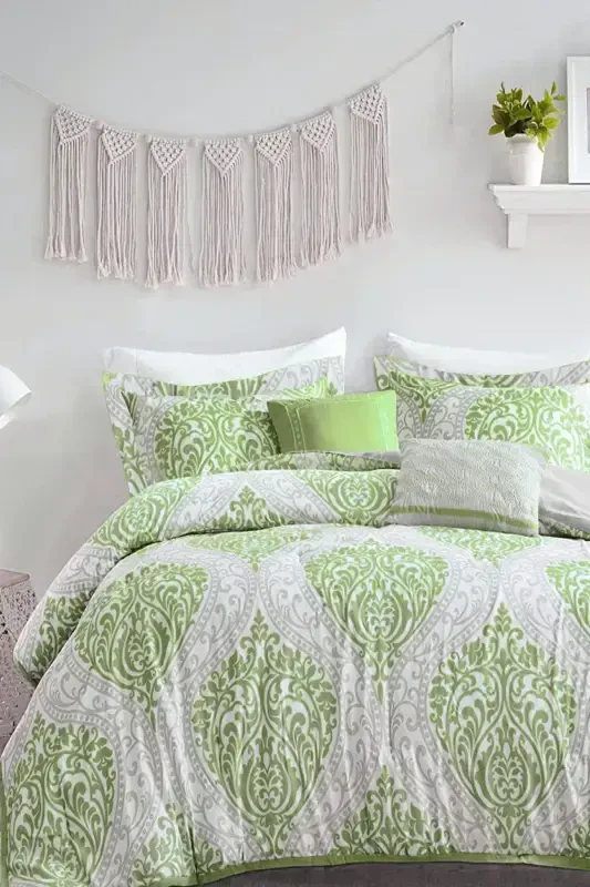 Fitted Sheet Duvet Cover Set Double Size OTTOMAN Green-ottoman green - 2