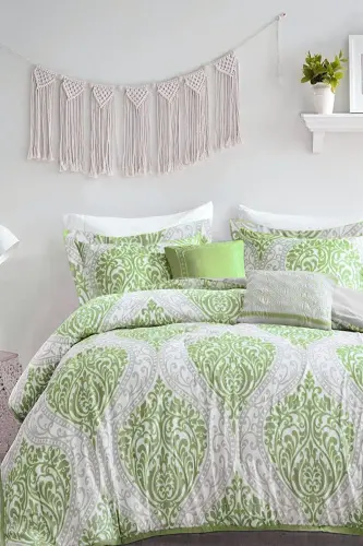 Fitted Sheet Duvet Cover Set Double Size OTTOMAN Green-ottoman green 