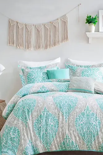 Fitted Sheet Duvet Cover Set Double Size OTTOMAN Turquoise-ottoman turquoise 