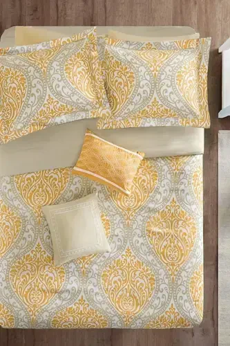 Fitted Sheet Duvet Cover Set Double Size OTTOMAN Yellow-ottoman yellow - 1