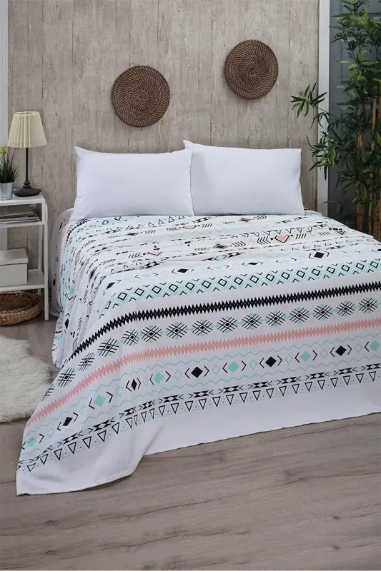 Fitted Single Pique Bedspread 170 x 230-White - 1