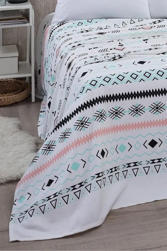 Fitted Single Pique Bedspread 170 x 230-White - 2