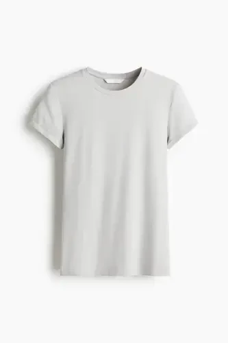 Fitted T-shirt - Light gray - 1