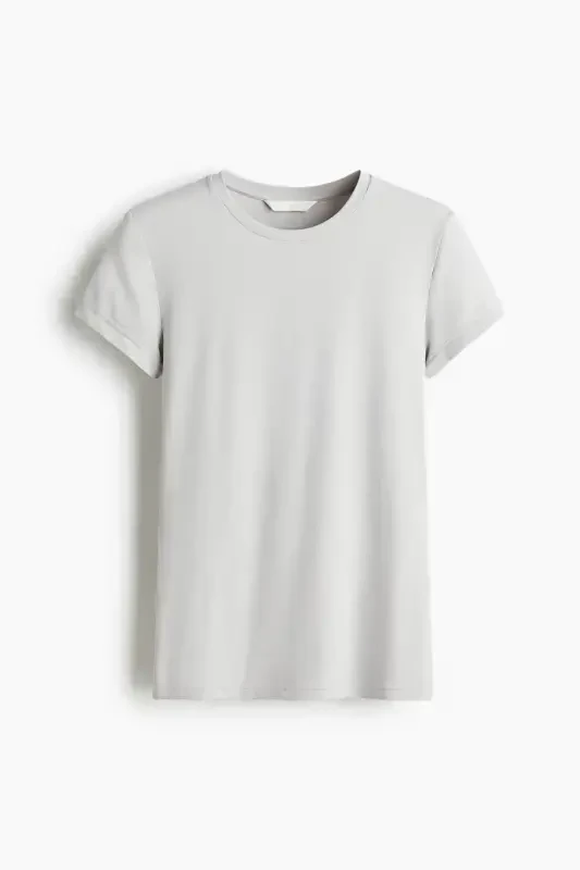 Fitted T-shirt - Light gray - 1