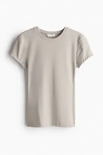 Fitted T-Shirt-Light gray - 4