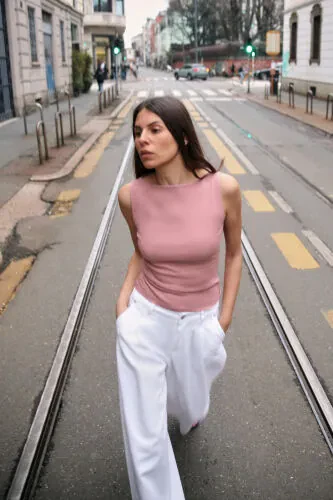 FITTING TOP-Powder pink - MODAZONE