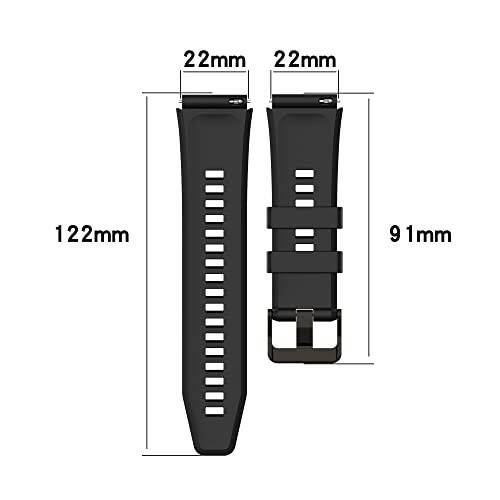 FitTurn 10 taqsimli tasma, FITVII H56 HM57 HM78, RUIMEN D1 H1, TOOBUR IDW16, KEEPONFIT IDW21, TOZO S5 Smart Watch Bands bilan mos keladi, 22mm tez chiqarish sozlanishi silikon bilaguzuk tasmasi almashtirish tasmasi FITVII H56 Fitness Tracker uchun - 3