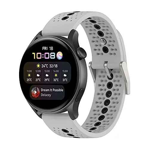 FitTurn 3PACK Bands Compatible with Cubitt CT4/CT2 Pro GPS Watch- Colorful Air Holes Design Quick Release Bands Sport Strap Wristband Silicone for Cubitt CT4/CT2 Pro GPS Smart Watch - 4
