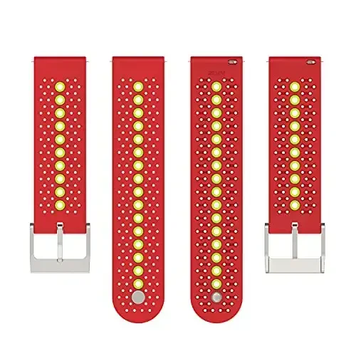 FitTurn 3PACK Bands Compatible with Cubitt CT4/CT2 Pro GPS Watch- Colorful Air Holes Design Quick Release Bands Sport Strap Wristband Silicone for Cubitt CT4/CT2 Pro GPS Smart Watch - 5