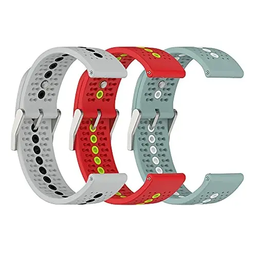 FitTurn 3PACK Cubitt CT4/CT2 Pro GPS Watch bilan mos keladigan tasmalar - Rangli havo teshikli dizayn Tez chiqariladigan tasmalar Sport bilaguzuk Cubitt CT4/CT2 Pro GPS Smart Watch uchun silikon bilaguzuk - FITTURN
