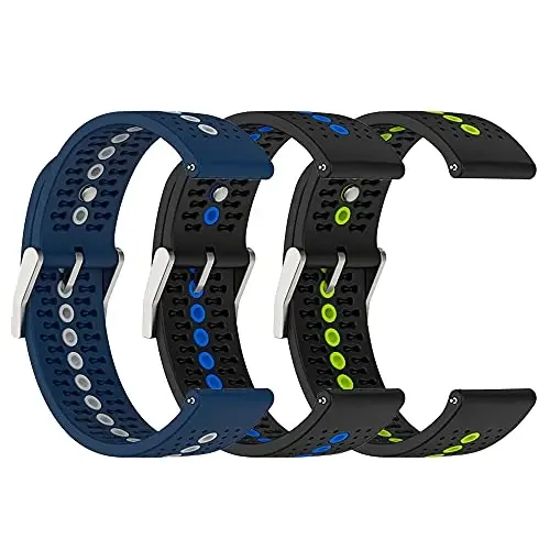FitTurn 3PACK Cubitt CT4/CT2 Pro GPS Watch bilan mos keluvchi tasmalar - Rangli havo teshiklari dizayni Tez chiqariladigan tasmalar Sport bilaguzuk Silikon Cubitt CT4/CT2 Pro GPS Smart Watch uchun 