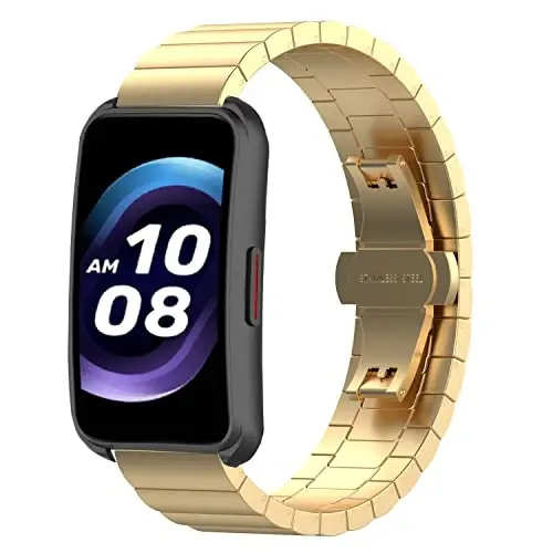 FitTurn FITVII Slim Smart Watch bilan mos keladigan zanglamaydigan po'latdan yasalgan metall soat tasmasi, sozlanishi metall bilaguzuk aksessuarlari FITVII Slim fitnes trekeri uchun. 