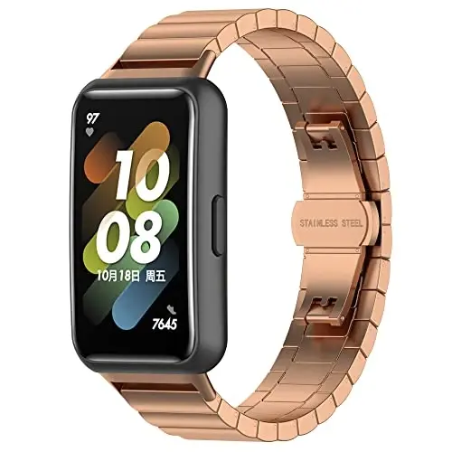 FitTurn FITVII Slim Smart Watch bilan mos keluvchi zanglamaydigan po'latdan yasalgan metall soat tasmasi, FITVII Slim fitnes trekeri uchun sozlanishi mumkin bo'lgan metall bilaguzuk aksessuarlari - FITTURN