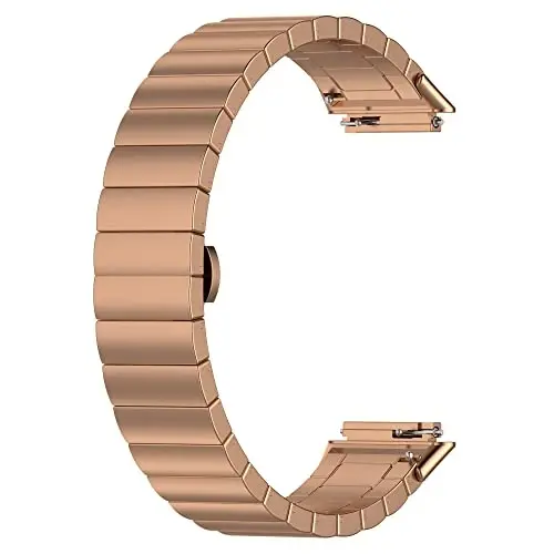 FitTurn Replacement Metal Watch Band Compatible with FITVII Slim Smart Watch Stainless Steel Metal Watch Link Band Adjustable Metal Wristbands Accessories for FITVII Slim Fitness Tracker - 4