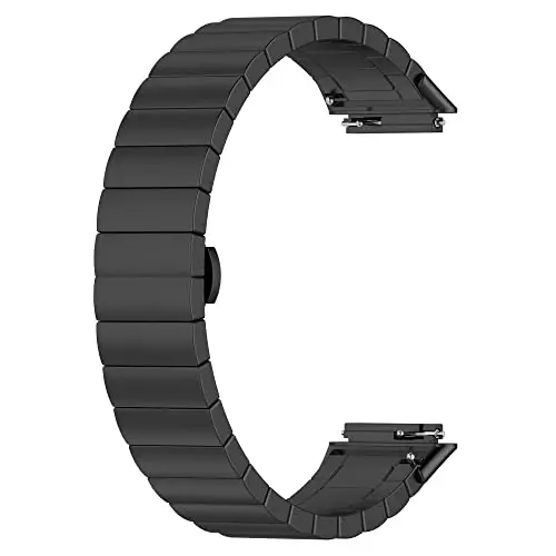 FitTurn Replacement Metal Watch Band Compatible with FITVII Slim Smart Watch Stainless Steel Metal Watch Link Band Adjustable Metal Wristbands Accessories for FITVII Slim Fitness Tracker - 4