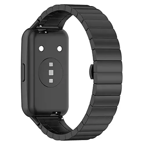 FitTurn Replacement Metal Watch Band Compatible with FITVII Slim Smart Watch Stainless Steel Metal Watch Link Band Adjustable Metal Wristbands Accessories for FITVII Slim Fitness Tracker - 3