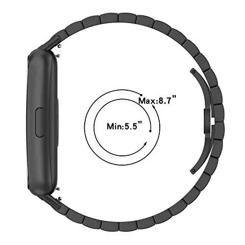 FitTurn Replacement Metal Watch Band Compatible with FITVII Slim Smart Watch Stainless Steel Metal Watch Link Band Adjustable Metal Wristbands Accessories for FITVII Slim Fitness Tracker - FITTURN (1)