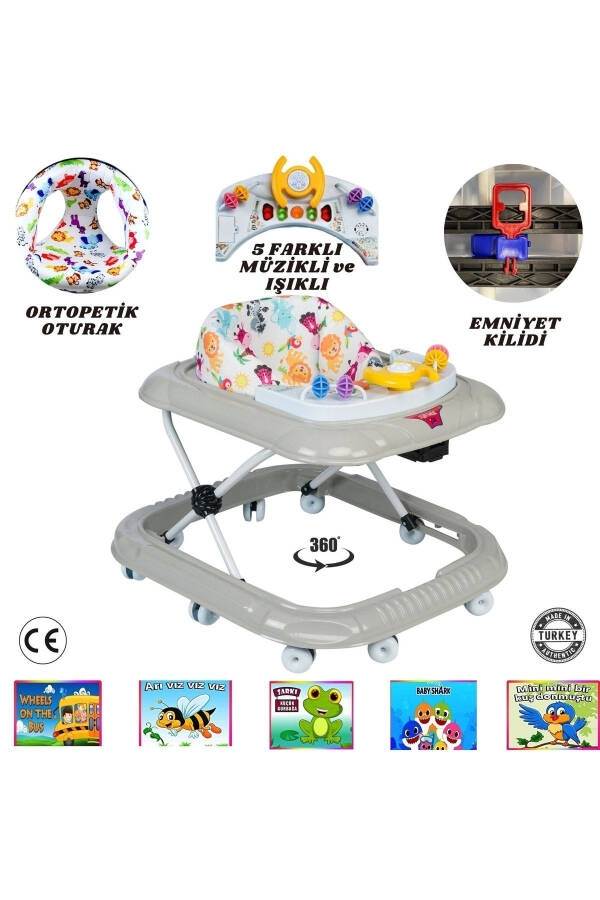 Five Different Musical and Luminous Walker Baby's First Steps Walker Spider - 1