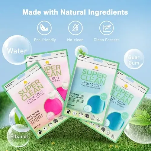 FiveJoy Car Cleaning Gels, 4-Pack Universal Auto Detailing Tools Car Interior Cleaner Putty, Dust Cleaning Mud for PC Tablet Laptop Keyboard, Camera, Printers, Calculator - 320g (2.8oz/pcs) - 5