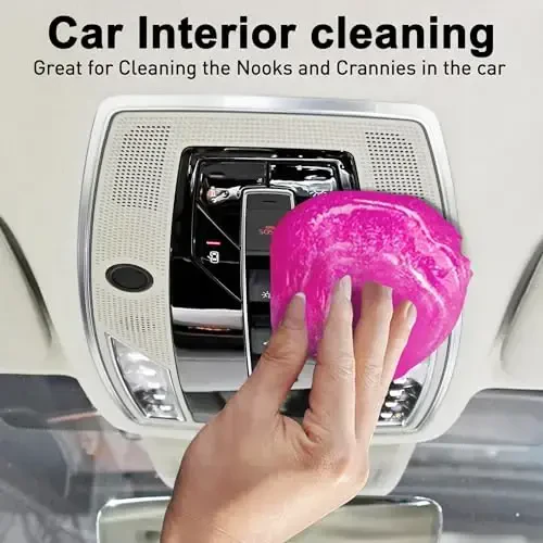 FiveJoy Car Cleaning Gels, 4-Pack Universal Auto Detailing Tools Car Interior Cleaner Putty, Dust Cleaning Mud for PC Tablet Laptop Keyboard, Camera, Printers, Calculator - 320g (2.8oz/pcs) (Pink) - 3