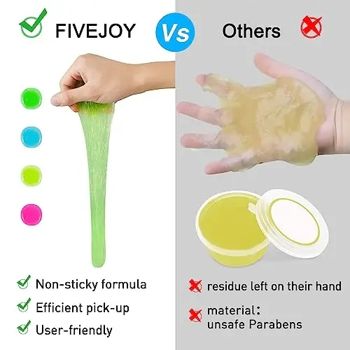 FiveJoy Avtomobil Tozalash Gellar, 4-paket Universal Avto Detallash Vositalari Avto Ichki Tozalash Plastilini, Chang'i Tozalash Loyi shaxsiy kompyuter, planshet, noutbuk klaviaturasi, kamera, printerlar, kalkulyator uchun - 320g (2,8oz/ dona) - 2