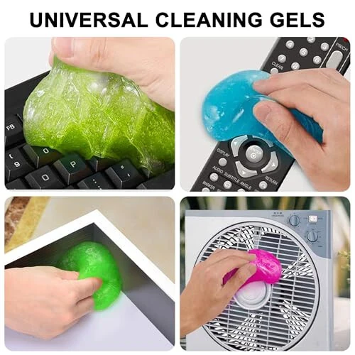 FiveJoy Avtomobil Tozalash Gellar, 4-paket Universal Avto Detallash Vositalari Avto Ichki Tozalash Plastilini, Chang'i Tozalash Loyi shaxsiy kompyuter, planshet, noutbuk klaviaturasi, kamera, printerlar, kalkulyator uchun - 320g (2,8oz/ dona) - 4
