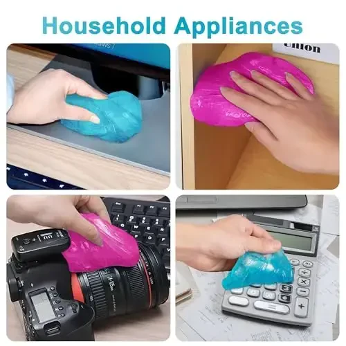 FiveJoy Car Cleaning Gels, 4-Pack Universal Auto Detailing Tools Car Interior Cleaner Putty, Dust Cleaning Mud for PC Tablet Laptop Keyboard, Camera, Printers, Calculator - 320g (2.8oz/pcs) - 4