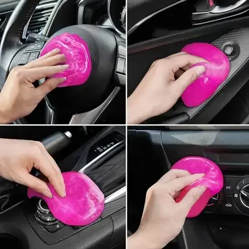 FiveJoy Car Cleaning Gels, 4-Pack Universal Auto Detailing Tools Car Interior Cleaner Putty, Dust Cleaning Mud for PC Tablet Laptop Keyboard, Camera, Printers, Calculator - 320g (2.8oz/pcs) (Pink) - 6